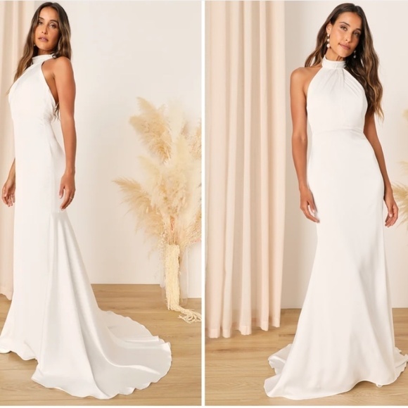 Lulu's Chic White Backless Dress - Picture 3 of 4